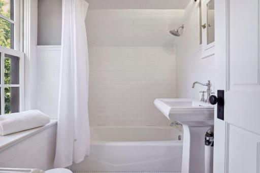 Bathroom in the carriage house apartment. Finished sq ft excludes the carriage house.