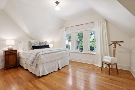 Bedroom in the carriage house apartment. Finished sq ft excludes the carriage house.