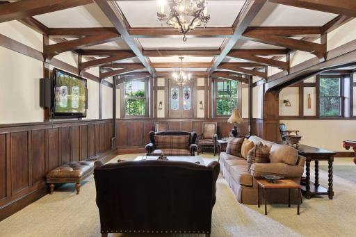 Amazing, huge lower level entertaining space. Unusually high (9 1/2 ft ) ceilings