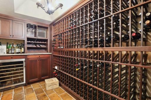 Temperature controlled wine cellar holds 800+ bottle of wine