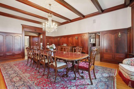 The large dining room is perfect for entertaining friends or family dinners.