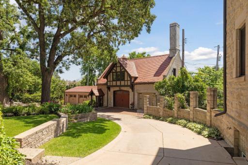 4 car garage. The 2+ car garage in the carriage house is heated.