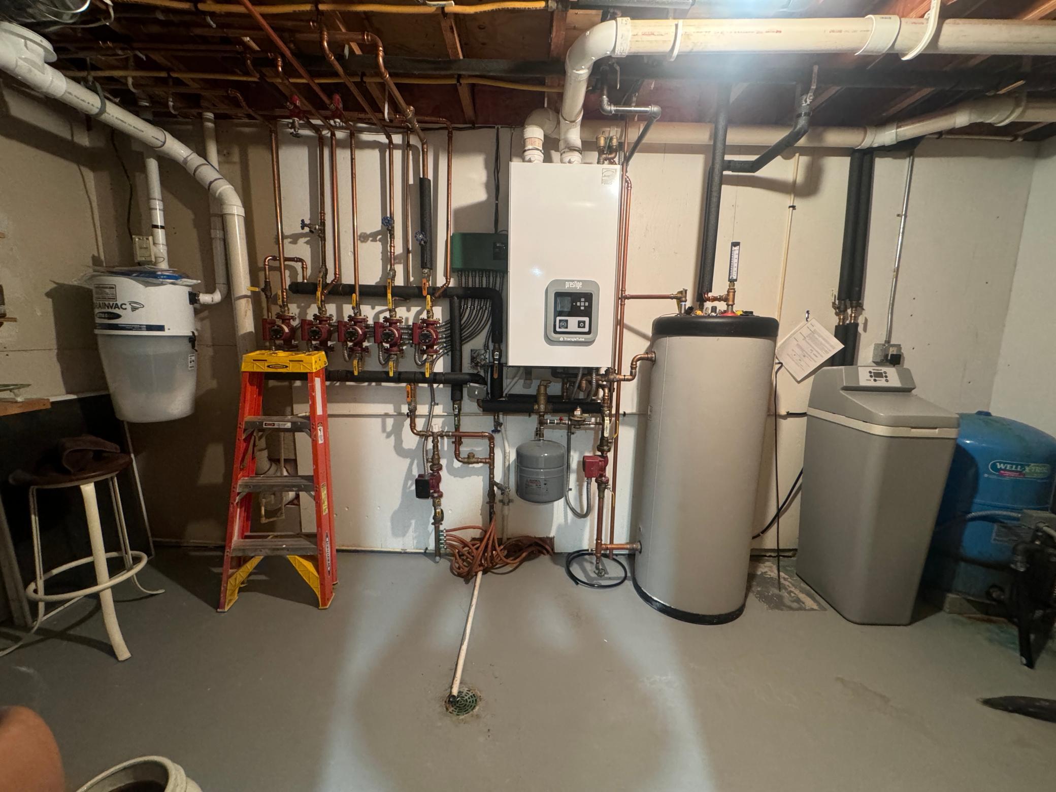 Mechanical Room with Hot Water Boiler Heat