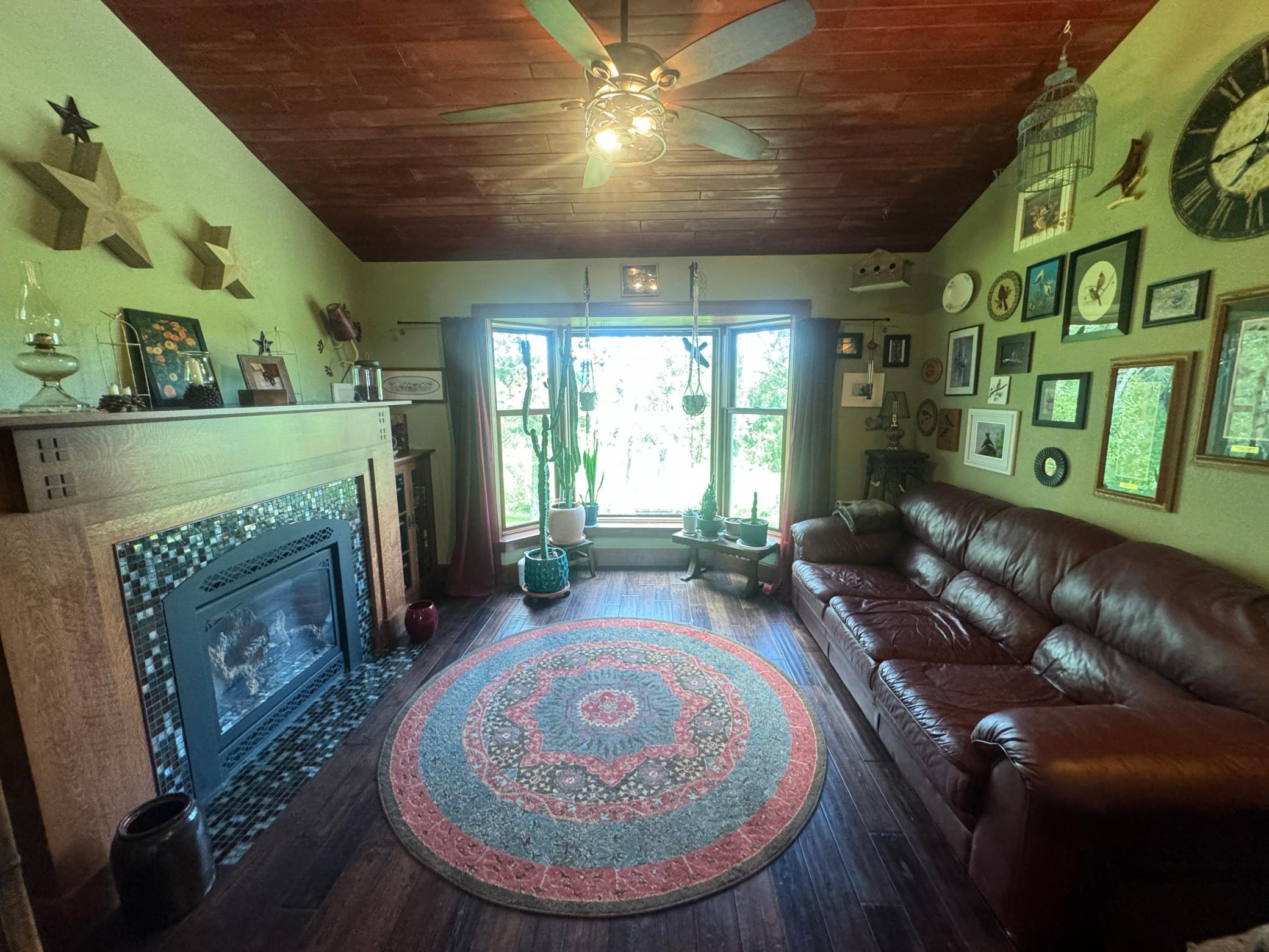Den with a Gas Fireplace
