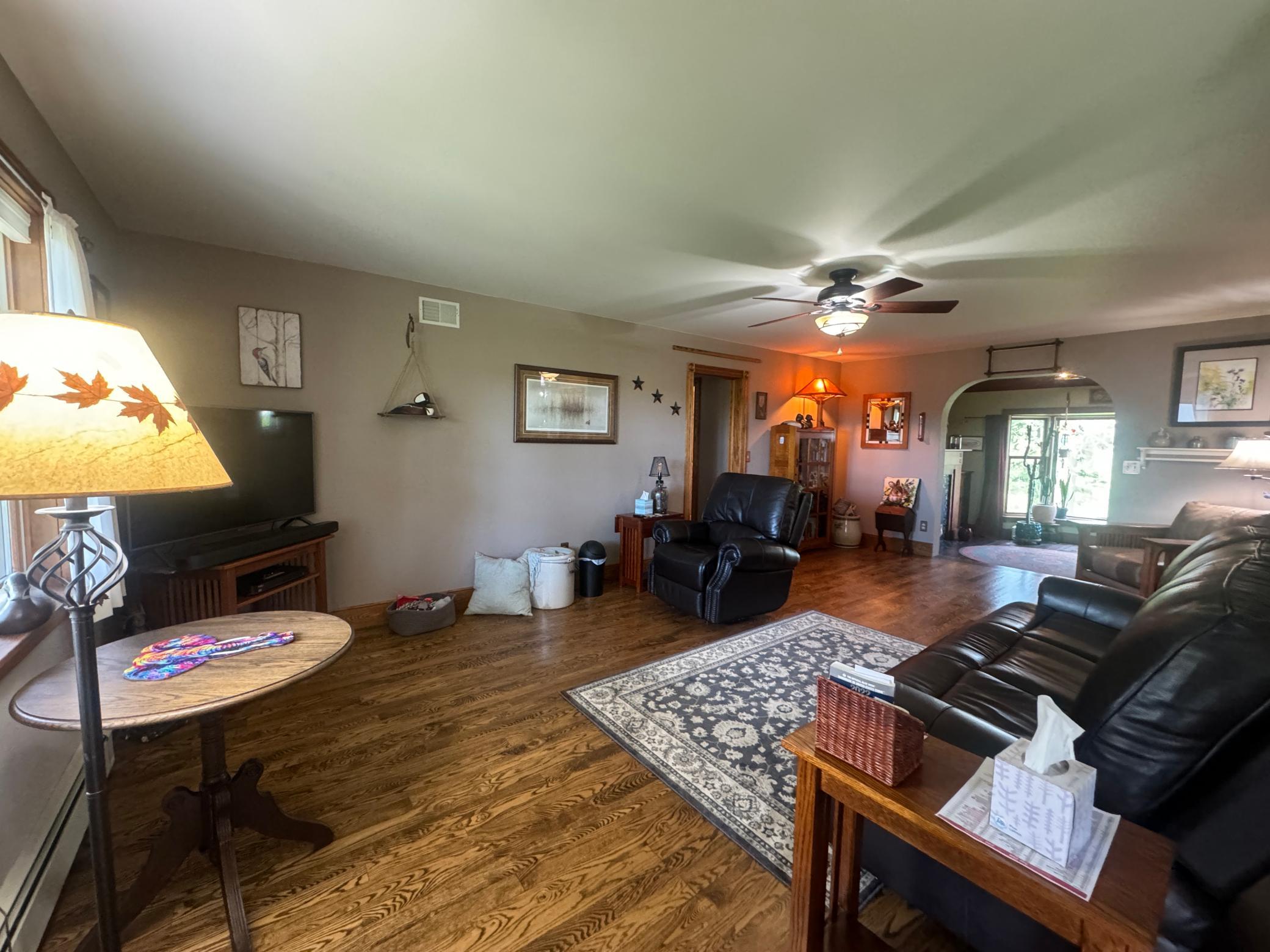 Living Room has Red Oak Floors