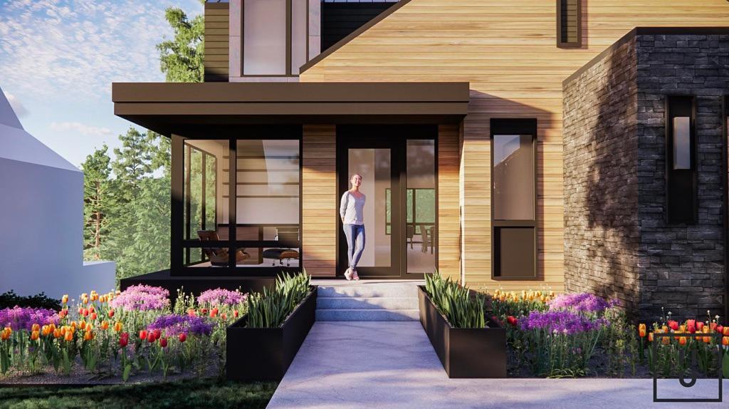 Option 3 Front Rendering with Gable Roof