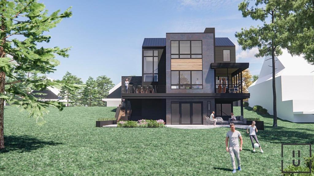 Option 3 Rear Rendering with Gable Roof