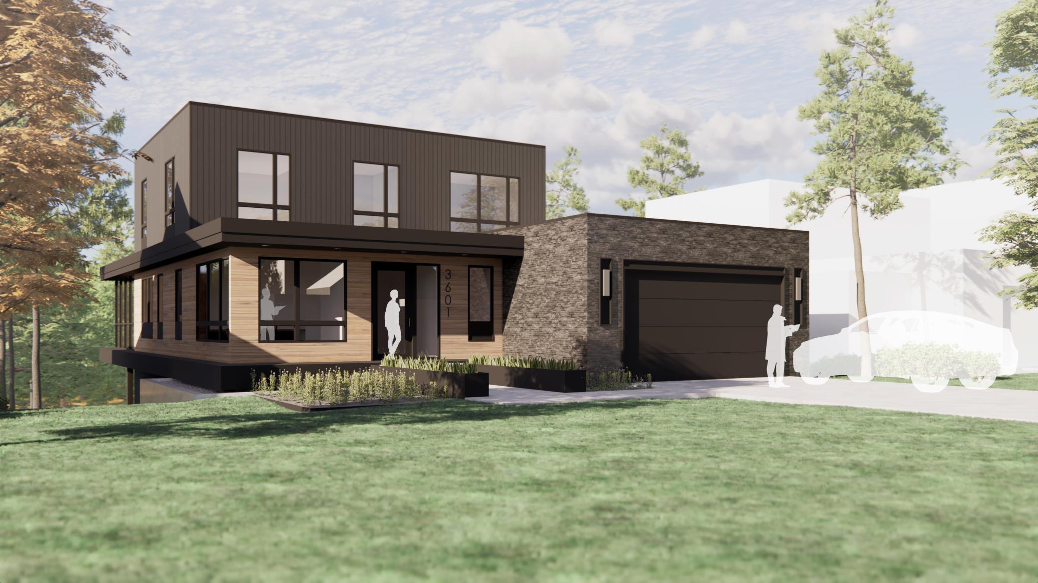 Option 5 Front Elevation with Flat Roof Option