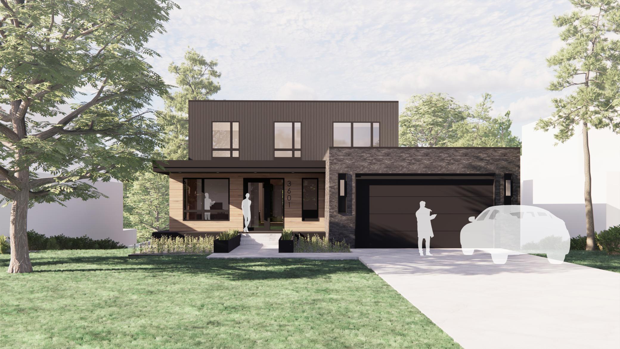 Option 5 Front Elevation with Flat Roof Option