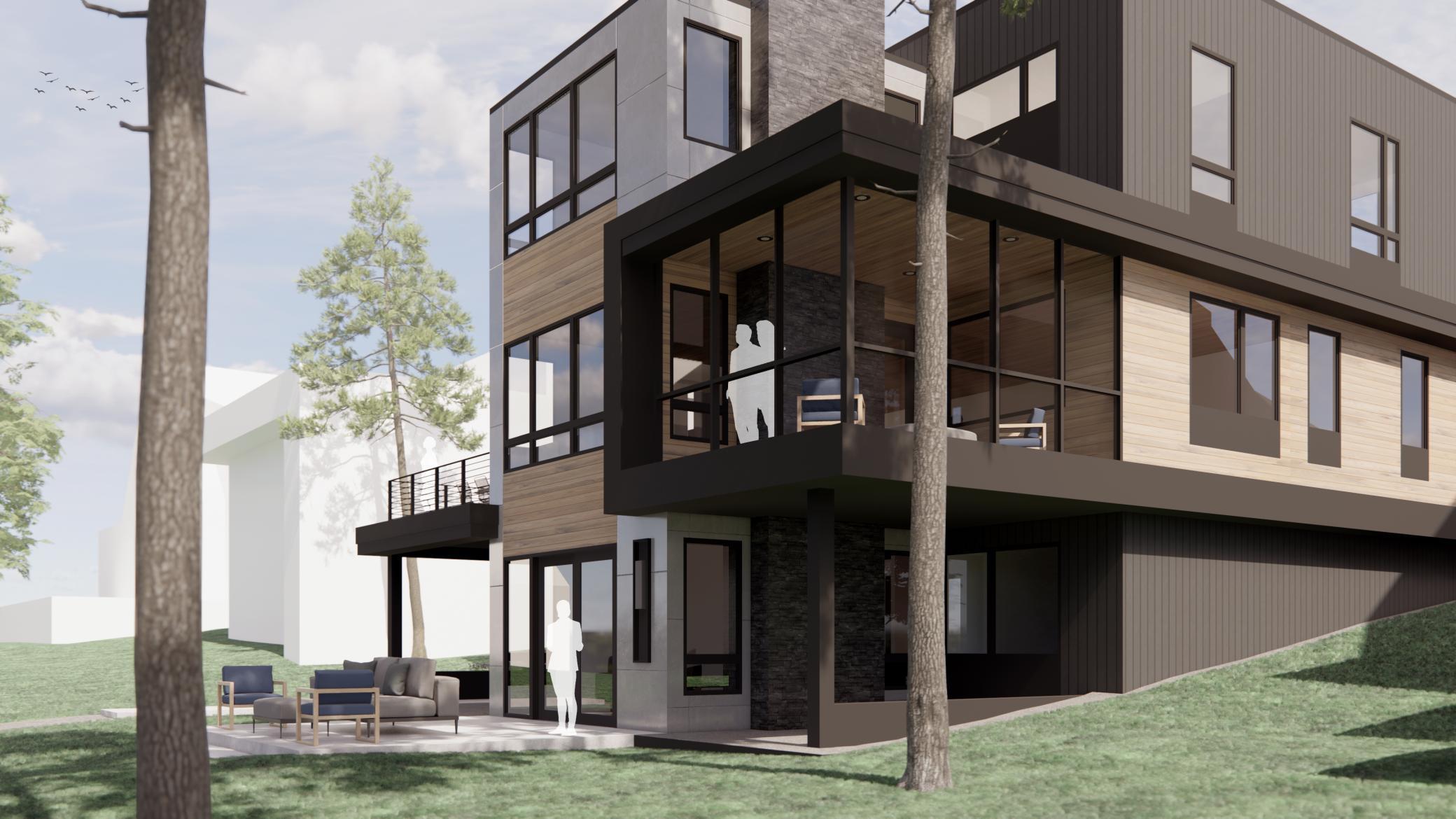 Option 5 Rear View with Flat Roof Option