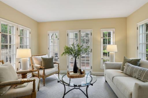 Surrounded by windows, this is peaceful place to sit and relax.