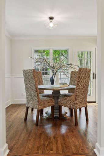 Step from the breakfast nook to the back deck and yard.
