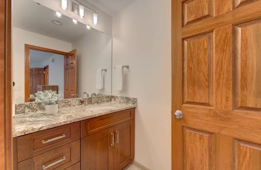 Upper level jack and jill bathroom vainty #1
