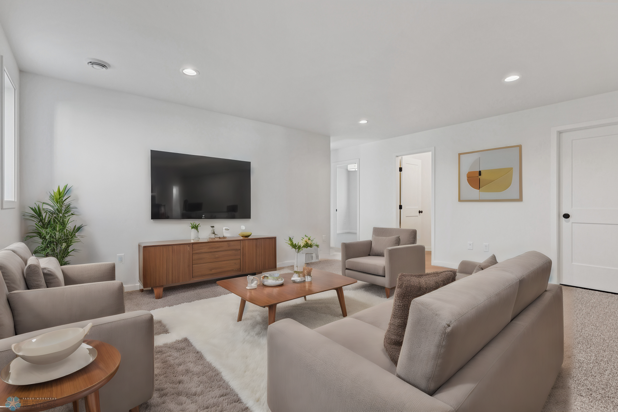 Virtually Staged Lower Level Family Area