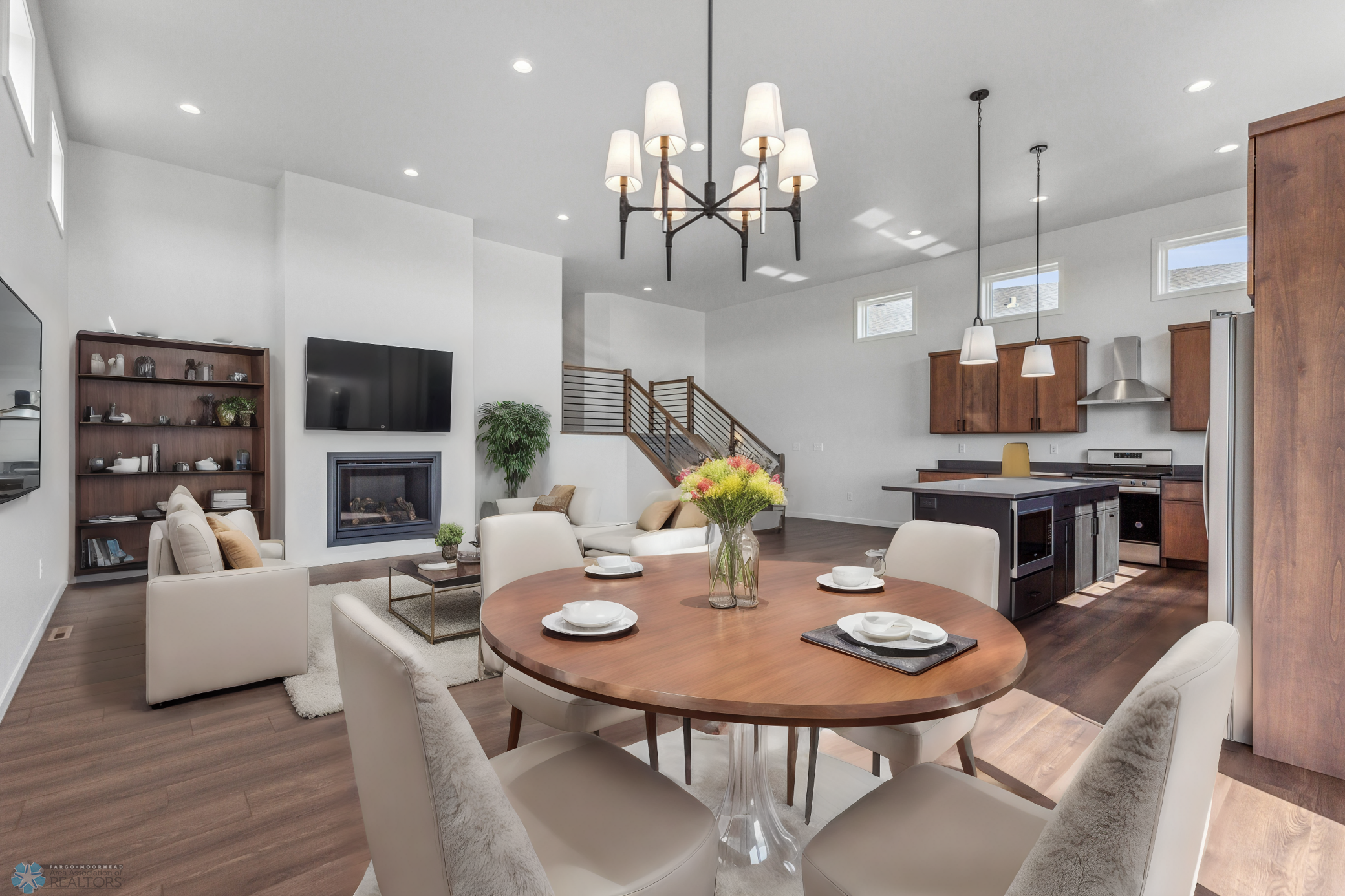 Virtually Staged Open Floor Plan