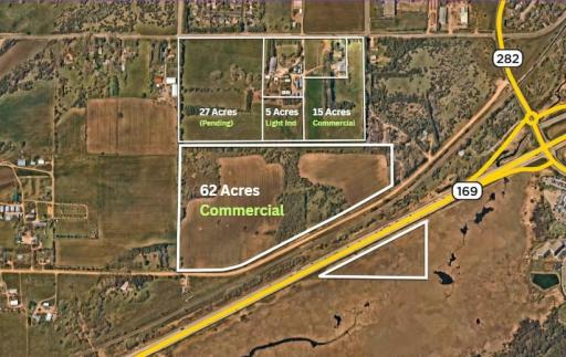108+ Acres Guided Commercial / Light Industrial located near the proposed new Interchange at Hwy 169 & 282