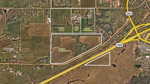 84+ Acres Guided Commercial / Light Industrial located near the proposed new Interchange at Hwy 169 & 282