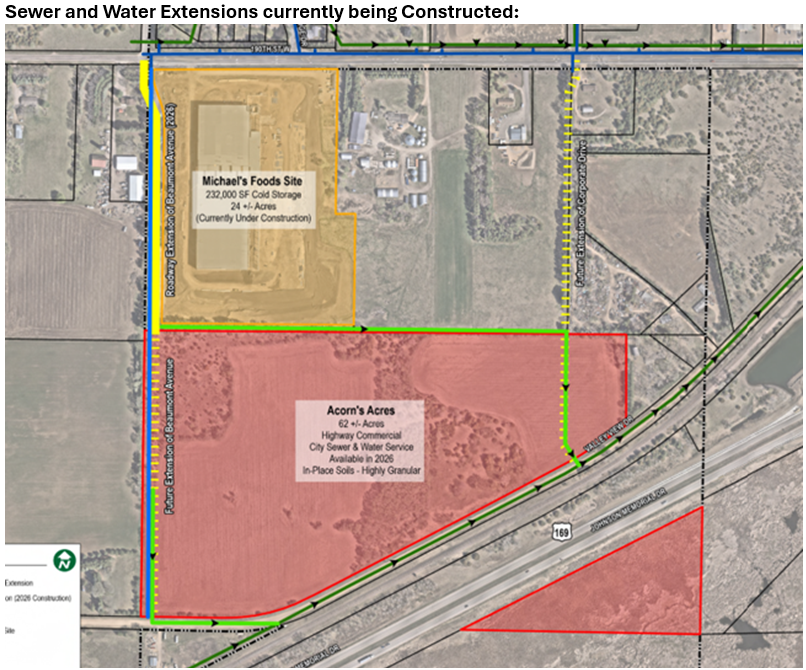 Sewer water extensions currently being constructed