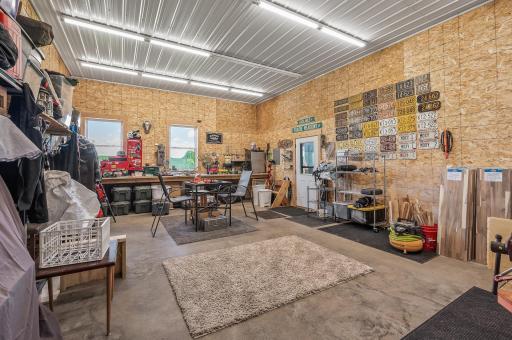 Heated workshop inside the outbuilding measures 20x30.