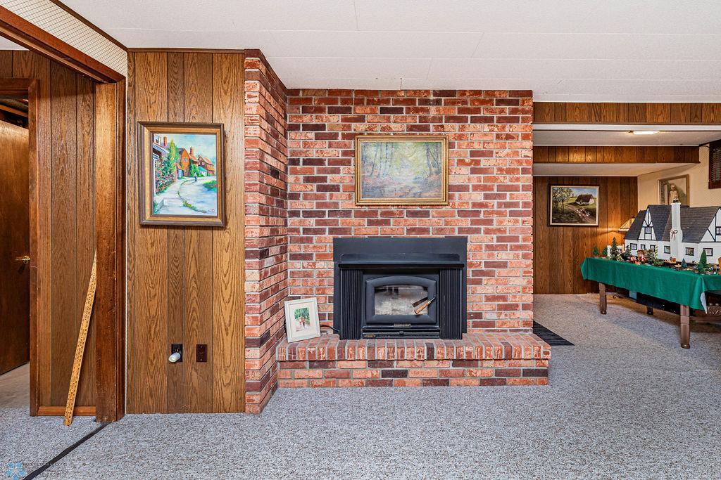Brick Wood Burning Fireplace
