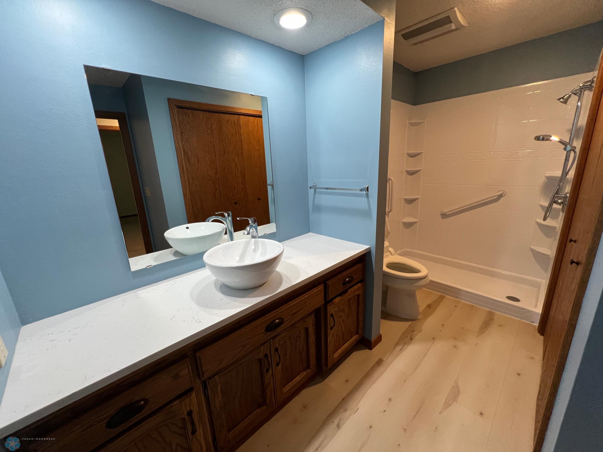 New quartz counters, sink, paint, and bidet