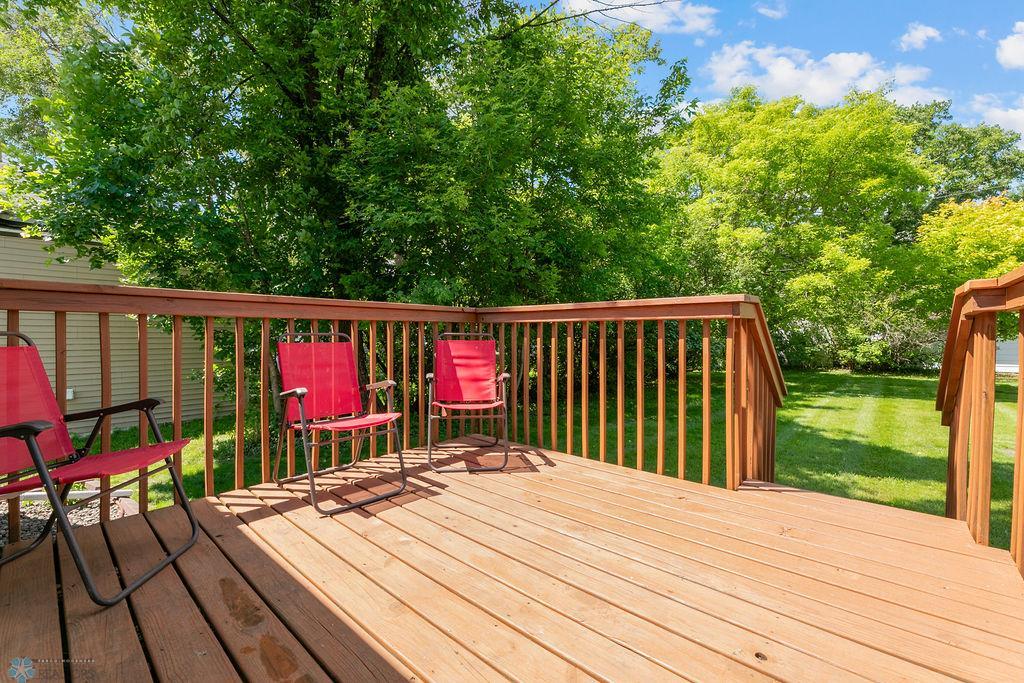 Freshly stained deck