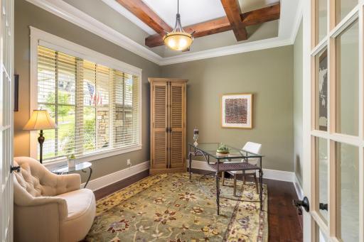 Wood Beamed Main Floor Office