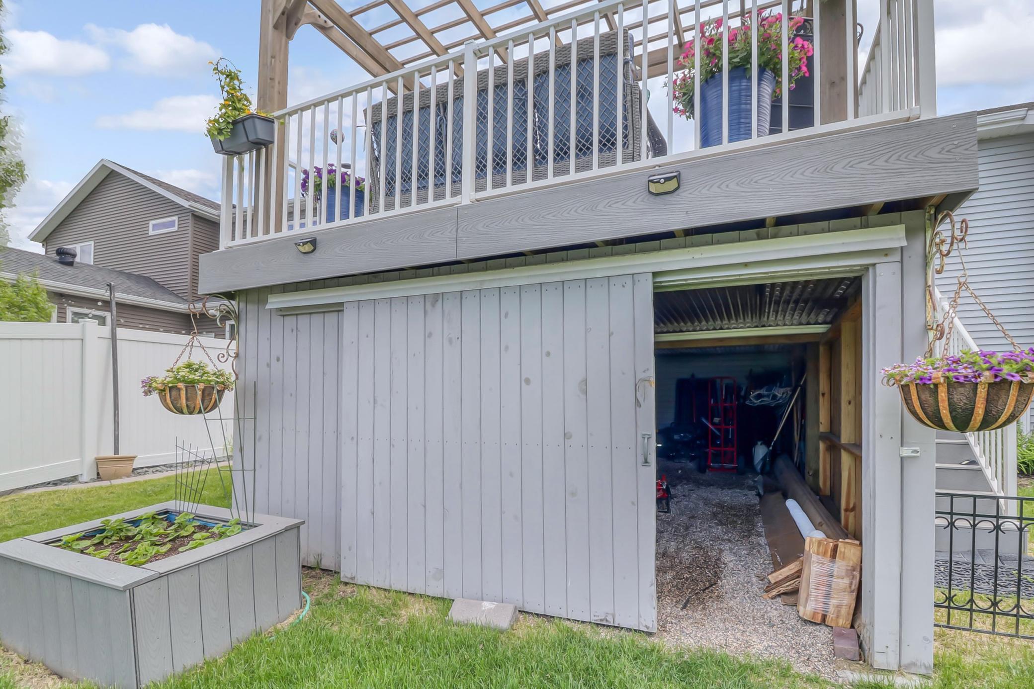 Backyard under deck storage