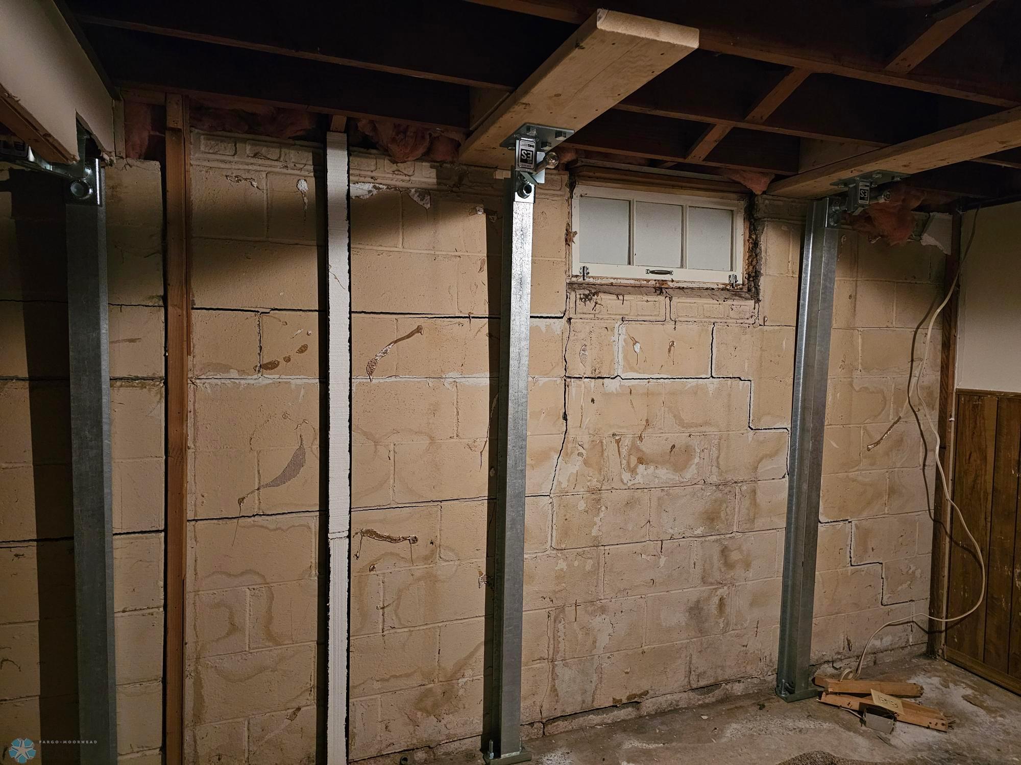 N Wall professionally braced by Innovative Basement Authority