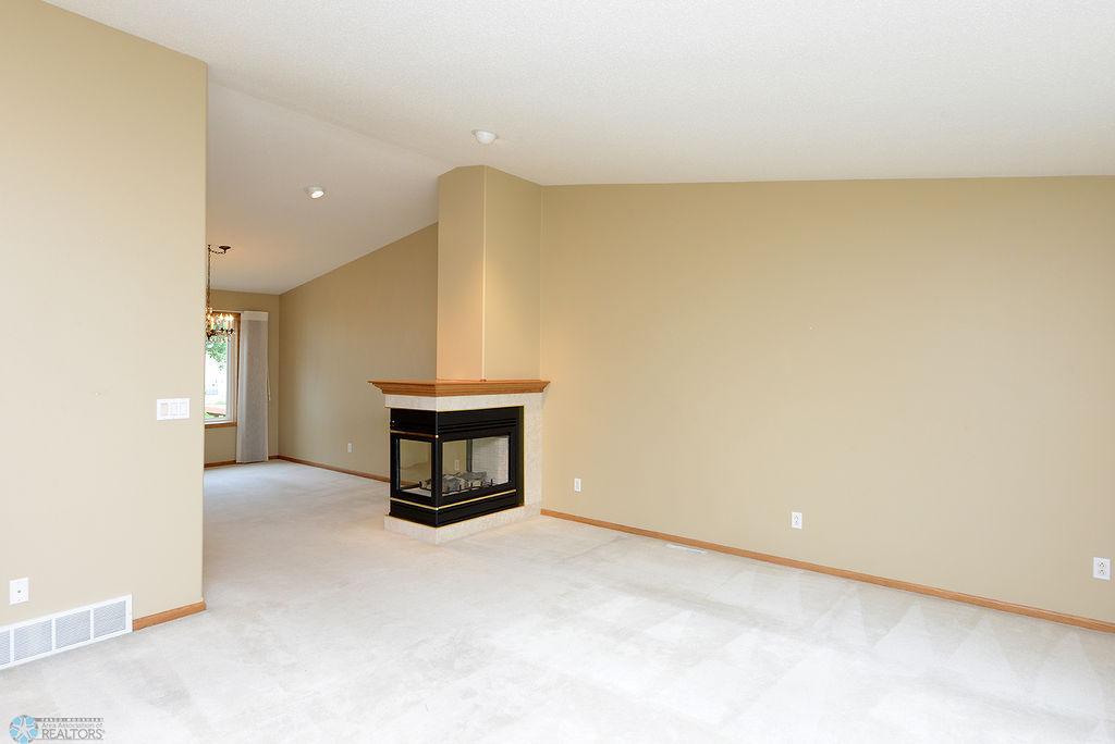 Three sided fireplace
