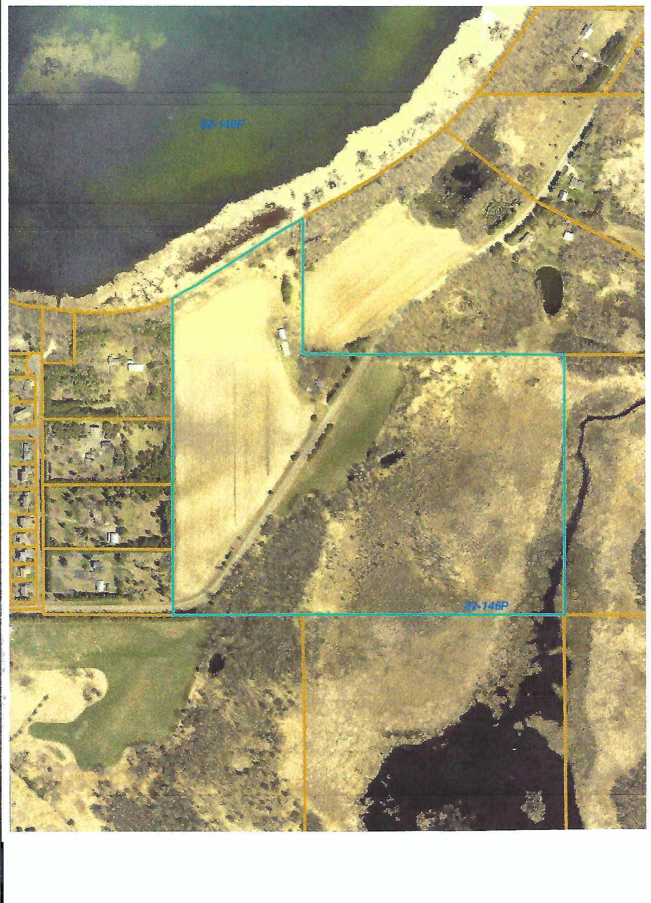 An aerial showing the boundaries of the property.