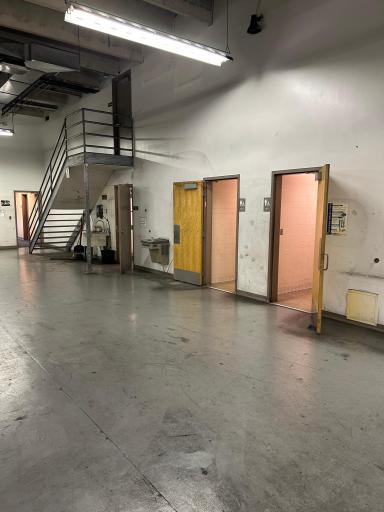 Warehouse B restrooms and mezzanine access