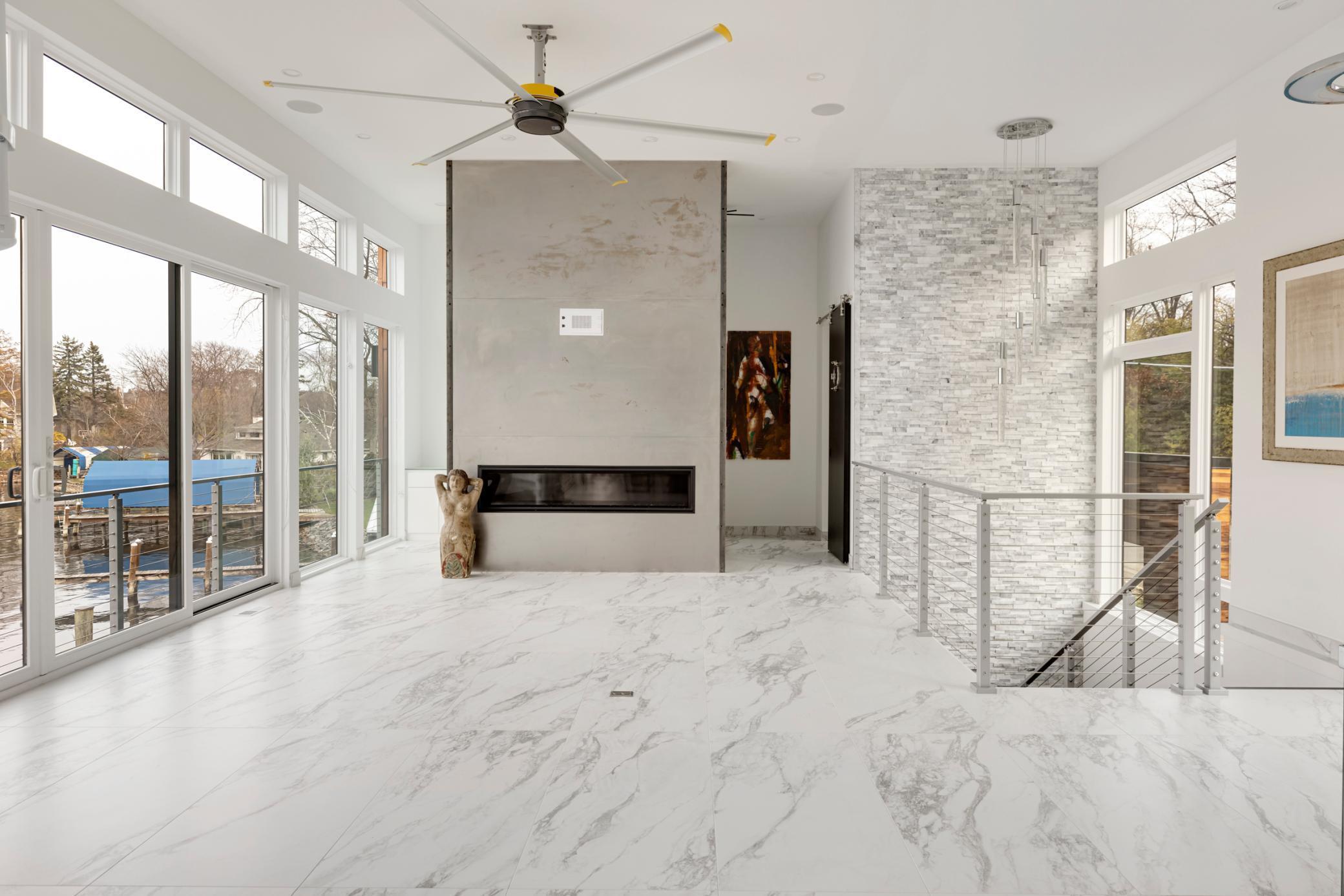 Heated floors on both levels keep your steps cozy and warm, year-round.