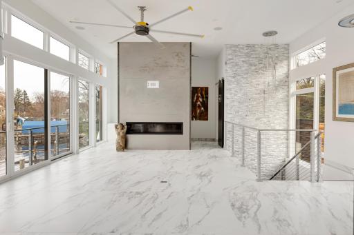 Heated floors on both levels keep your steps cozy and warm, year-round.