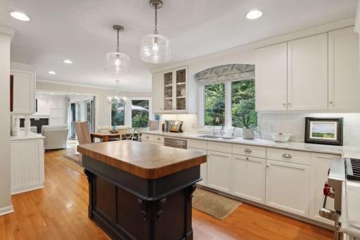 Keep an eye on the troops during meal prep. Gather around the butcher block island and roll out the cookie dough.