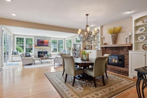 Informal dining room w/wood-burning fireplace