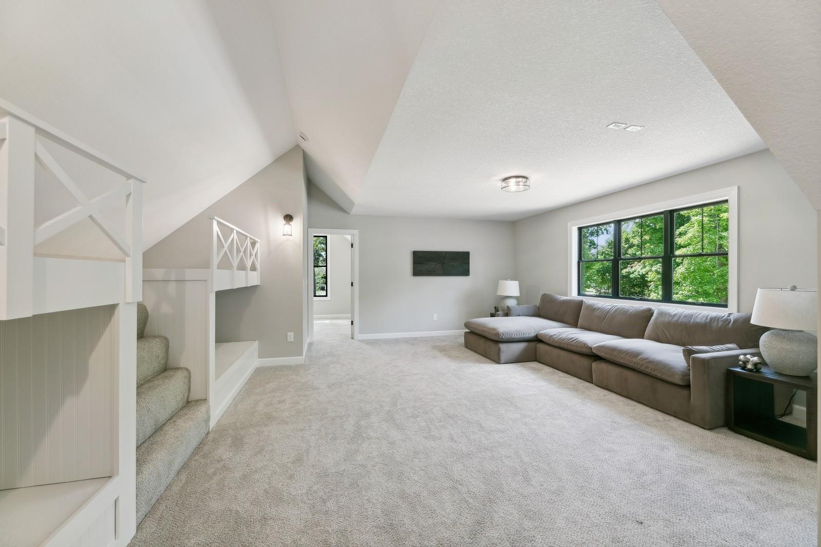 Bonus room above garage! Set up for a theater room