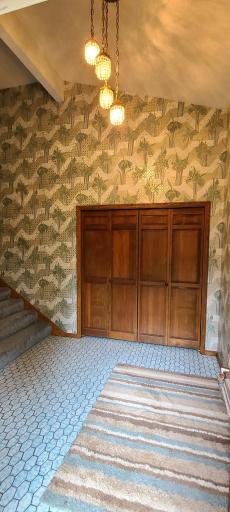 Moving in to the grand entrance, with tile floor and oversized closet