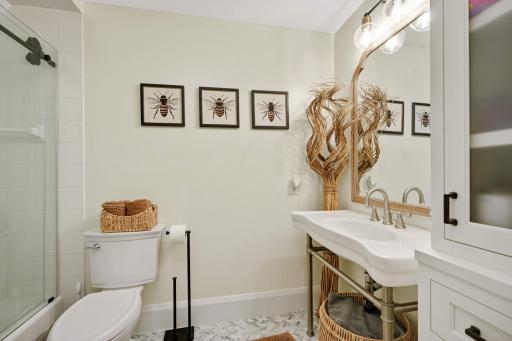 Finished with the same quality of the rest of the home, this full upper level bathroom will not disappoint.