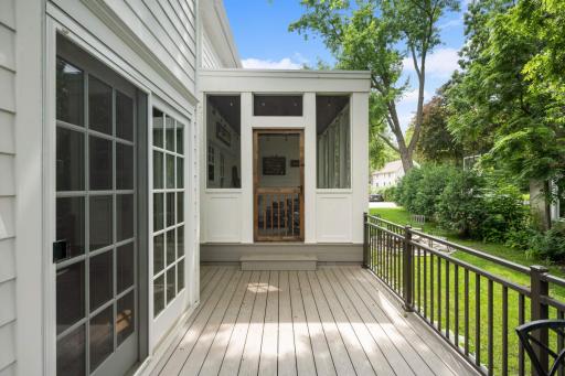 In 2019 the seller did a complete tear off and replaced the decking and rail system with maintenance free Azek composite and aluminum railing.