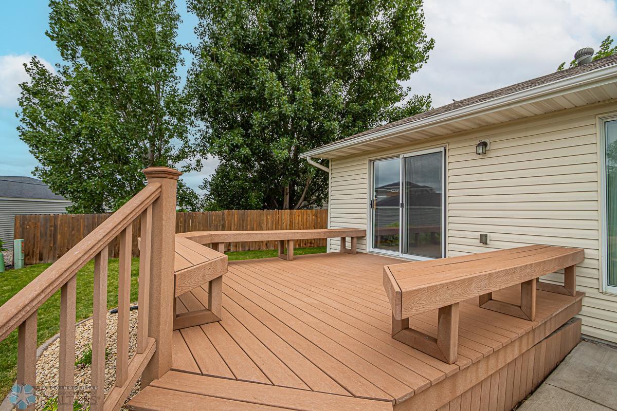 Maint-free deck with living room access