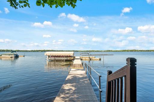 Boat slip is associated with home on shared dock.