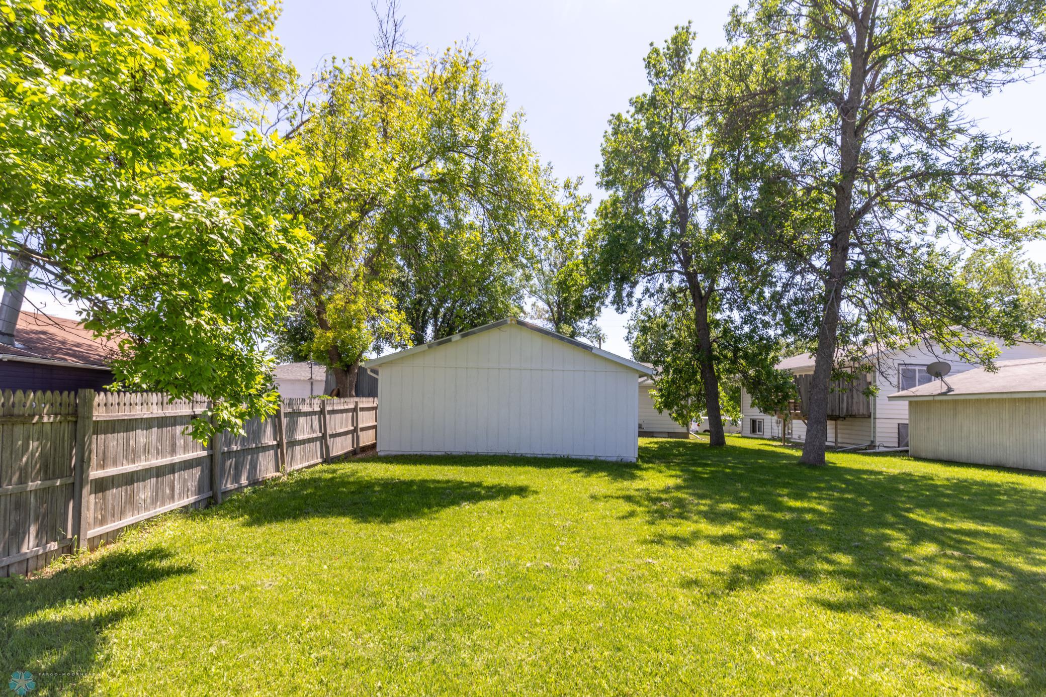 Large backyard, established trees
