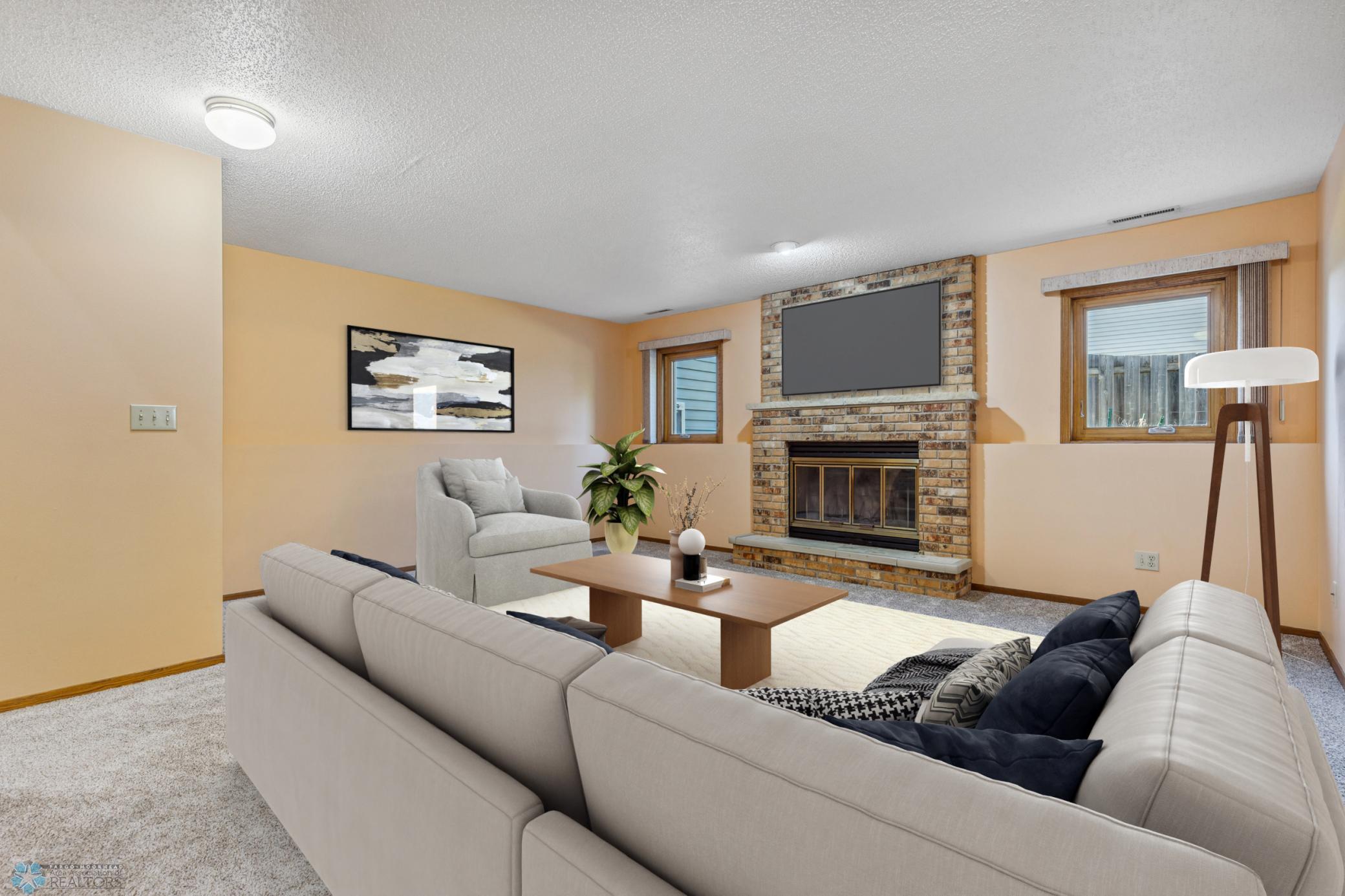 Virtually Staged Family Room