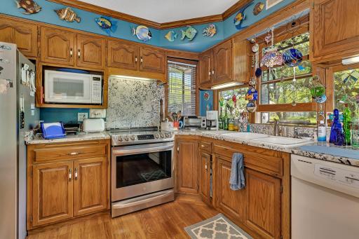 Kitchen also has wonderful large granite island