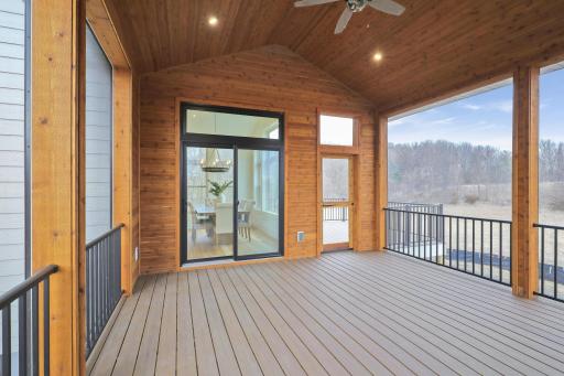 Cedar in all the right places on this screened-in porch.