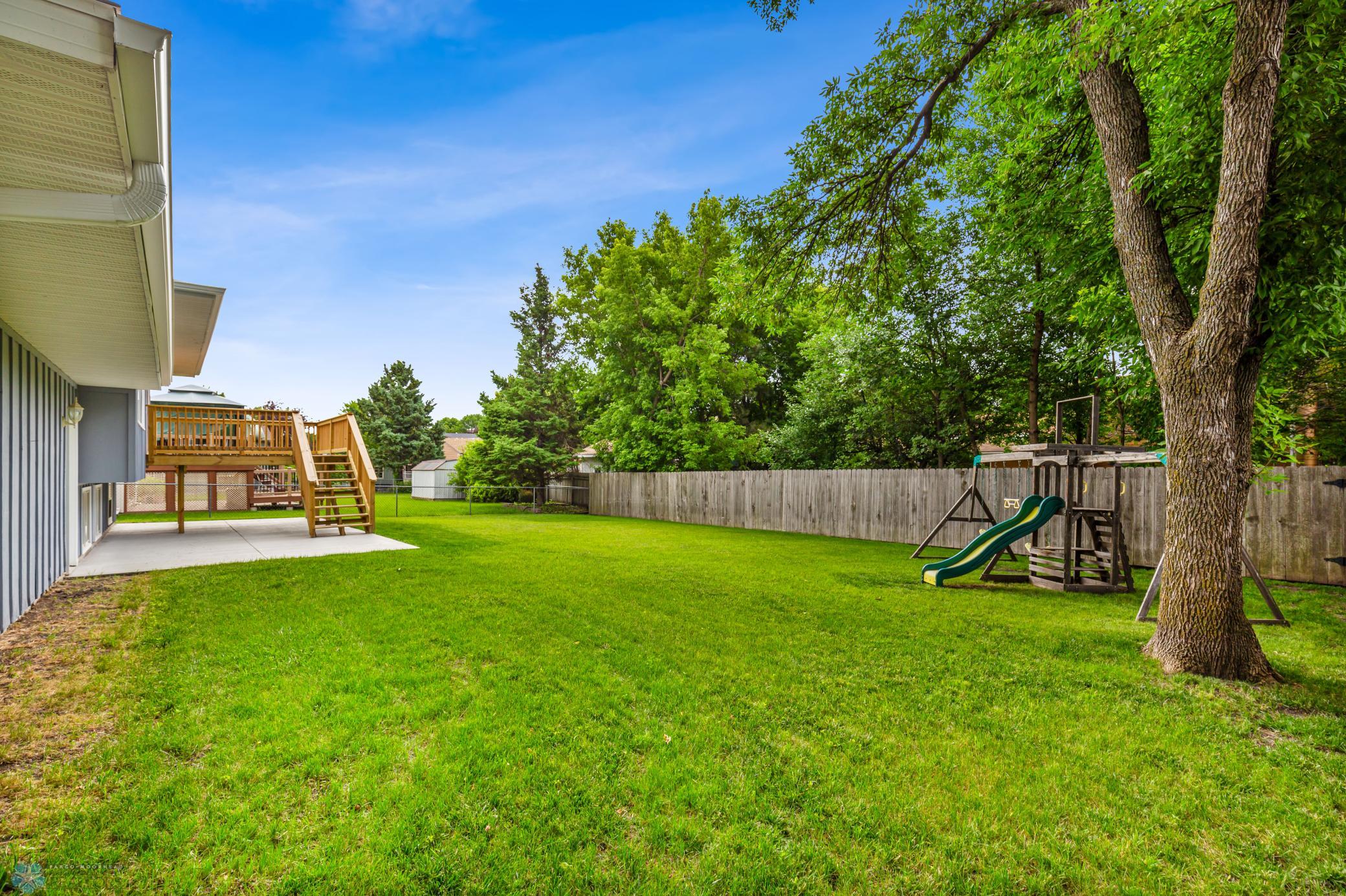 Large fenced backyard