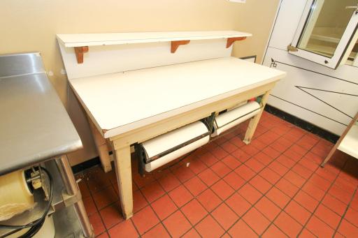 Laminate prep table, w/meat wrap: 5â3âx33âx25â