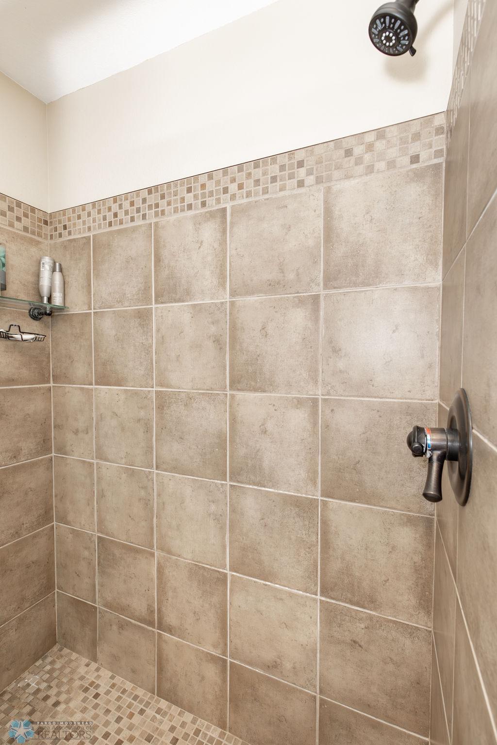 Tile Shower in 3/4 Bath on Main