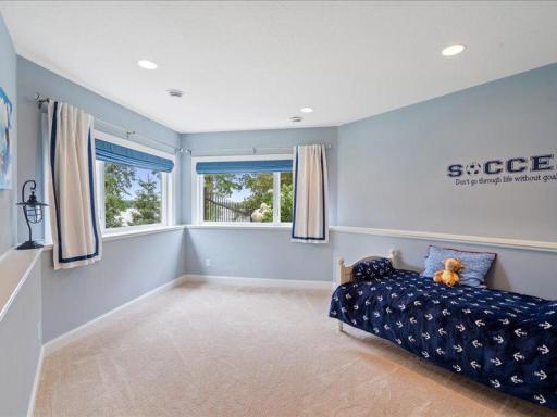 Amazing lake views from this lower level bedroom